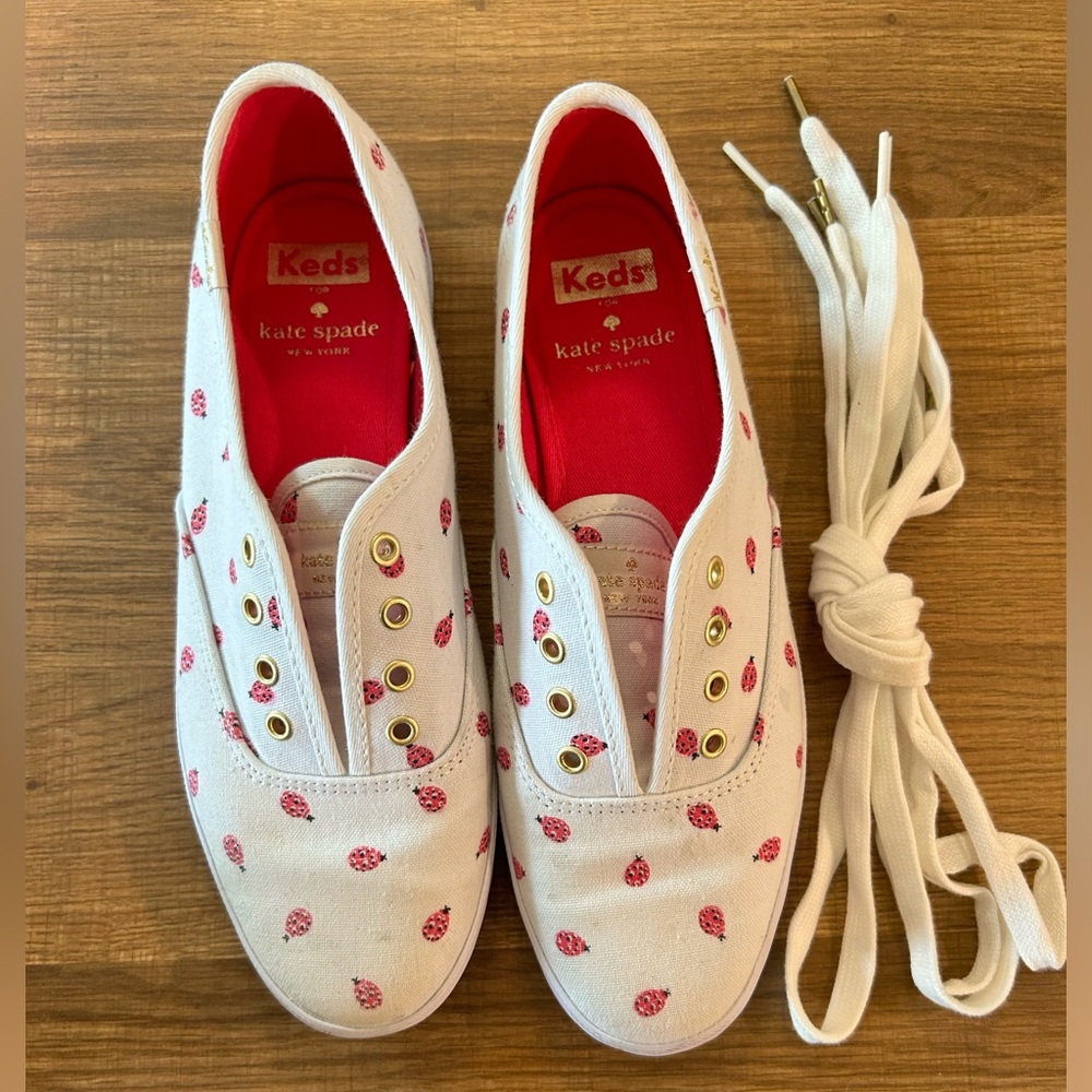 Keds Kate Spade Pink Ladybug classic tennis shoes size 6